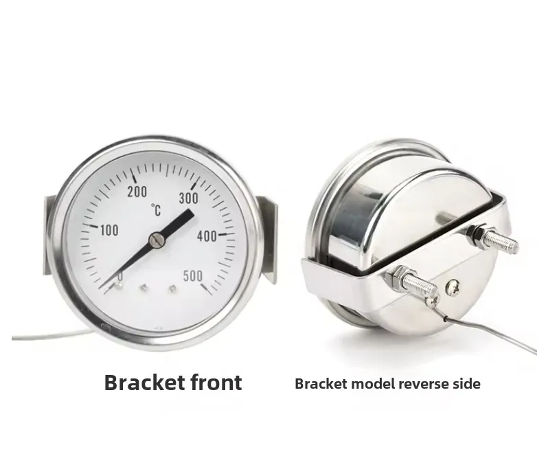 Termômetro pirômetro de alta qualidade 0-500 ° Aço inoxidável para fornos, pizza, grelha, fogões a lenha: Prateado