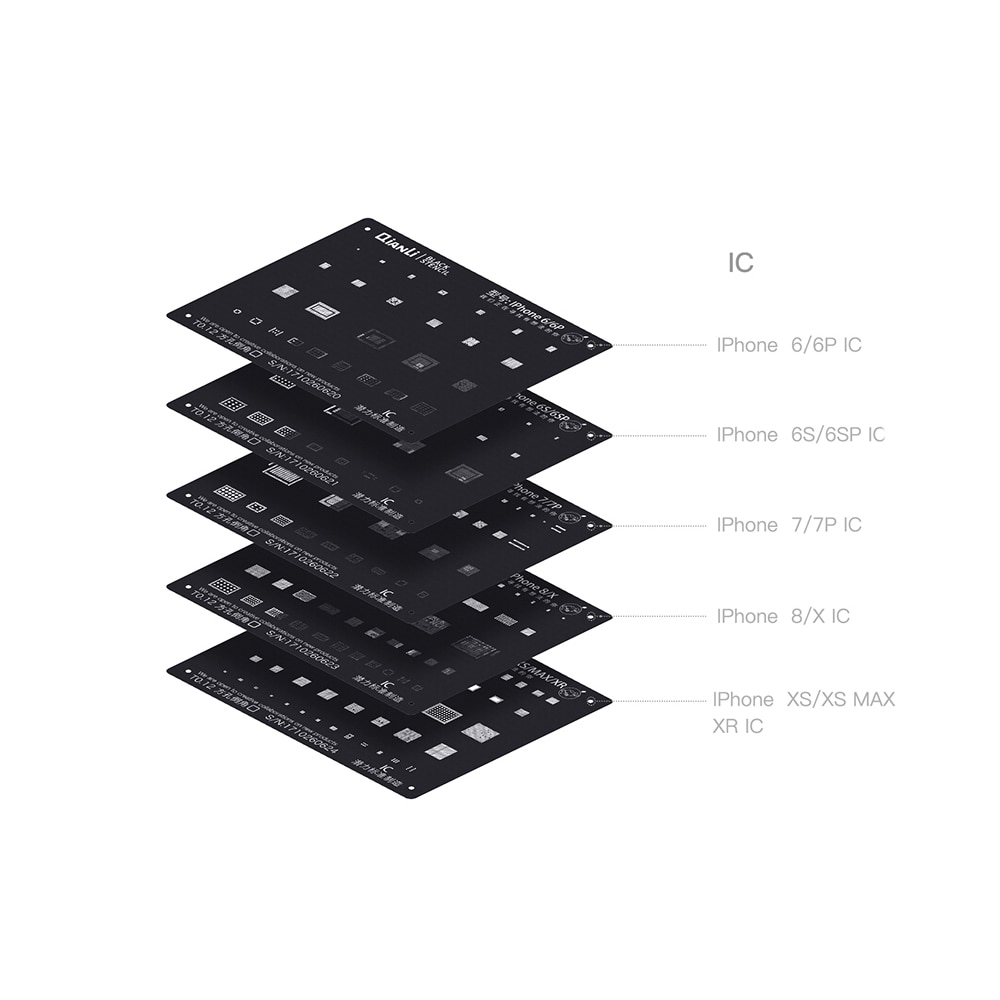 Qianli kasvi tina musta verkko iphonelle 6 6p 6s 6sp 7 7p 8 x xs xs max xr ic korjaus istutus tina verkko alusta