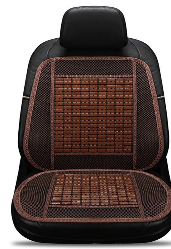 Asiento de coche para las cuatro estaciones con una sola pieza de almohadilla fresca, cojín de asiento de bambú transpirable de verano, Ventilación de Estera de bambú: Brown A