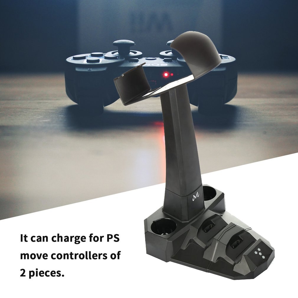 Multifunktionel 5- i -1 opladning docking nem opbevaring vr kamera headset holder til  ps4 vr til ps move controller