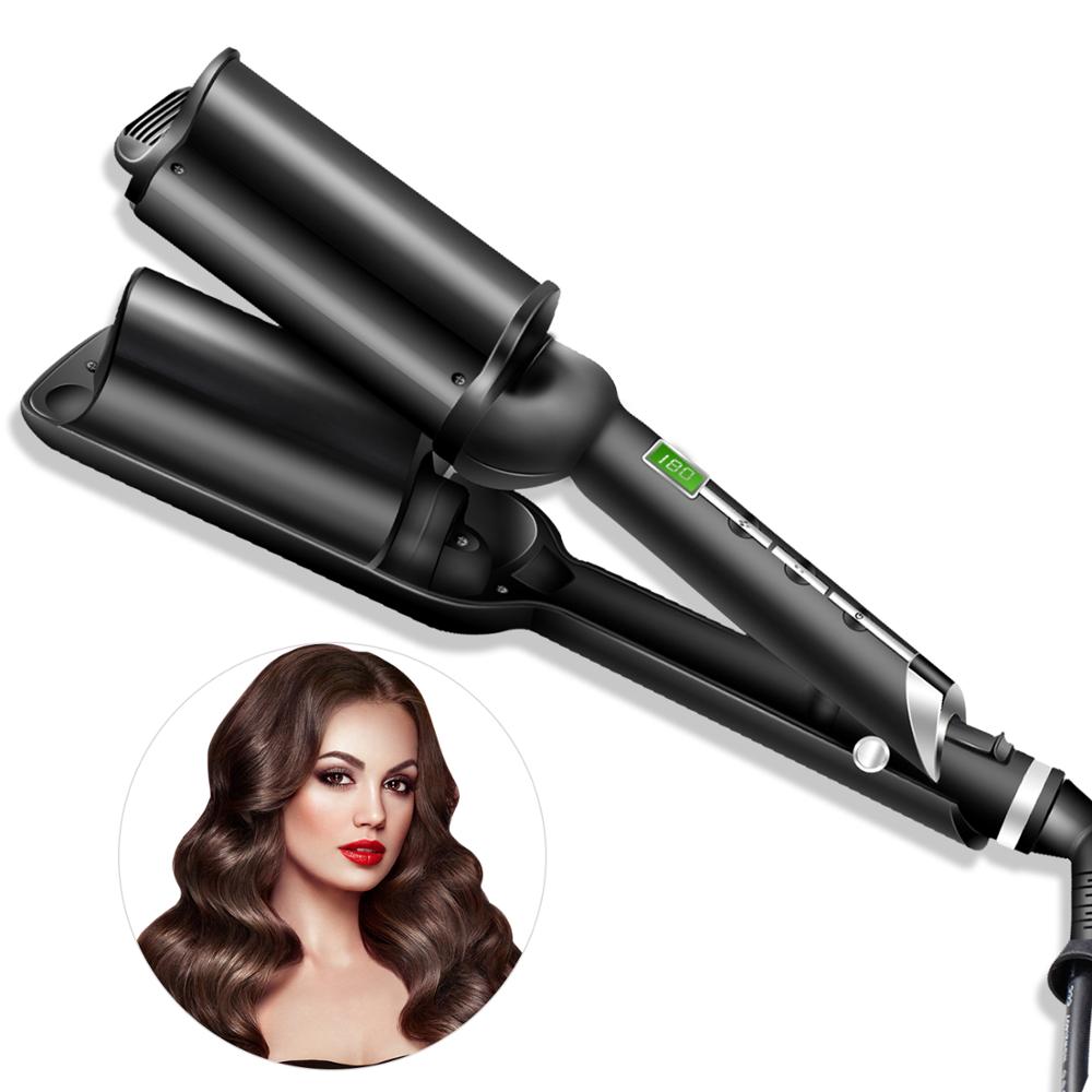 Hair Curler 32Mm Deep Wave Hair Curling Irons Ceramic Triple Barrel Wave Curlers Big Corrugated Deep Hair Curler