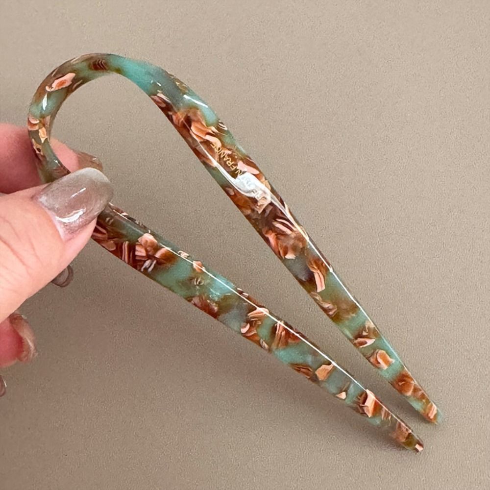 Frisur Werkzeug Haarschmuck Haar gabel U-förmige Stirnbänder Haars täbchen Acetat Kopf bedeckung Haarnadel für Frauen/Mädchen: Rosa