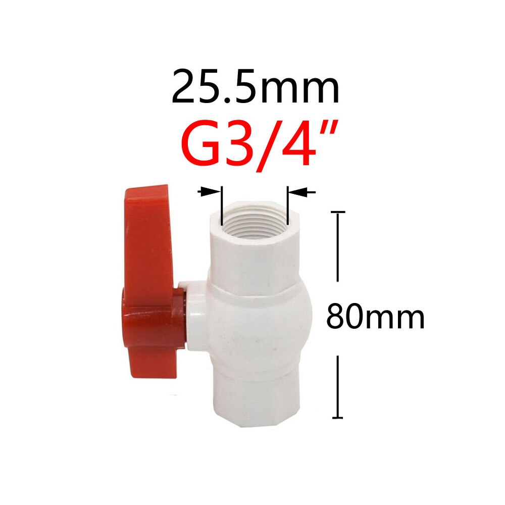 1/2 3/4 1/1.25/1.5/2/2.5 Inch Female Thread Pipe PVC Valve Connector Water Pipe Ball Valve Agriculture Irrigation Fittings