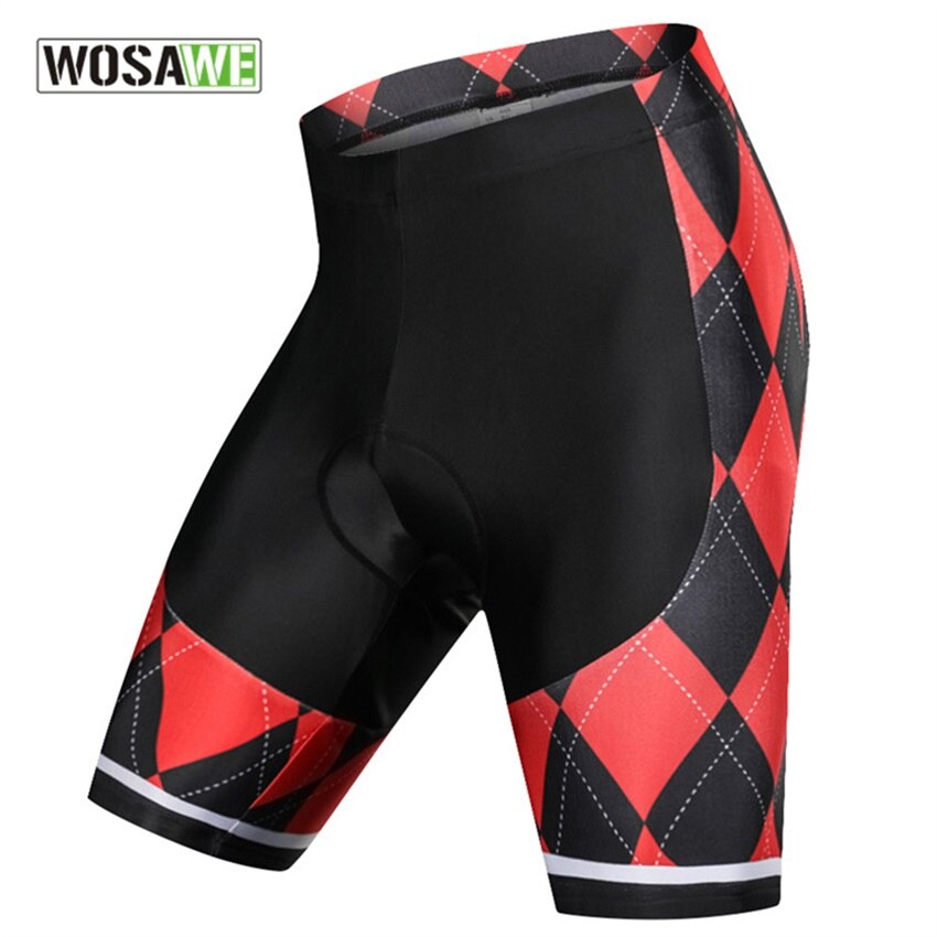 WOSAWE 3D Coolmax Gel Imbottito Pantaloncini da Ciclista Antiurto MTB Della Bicicletta Della Bici Shorts Ropa ciclismo Calzamaglia Bermuda Ciclismo per Gli Uomini