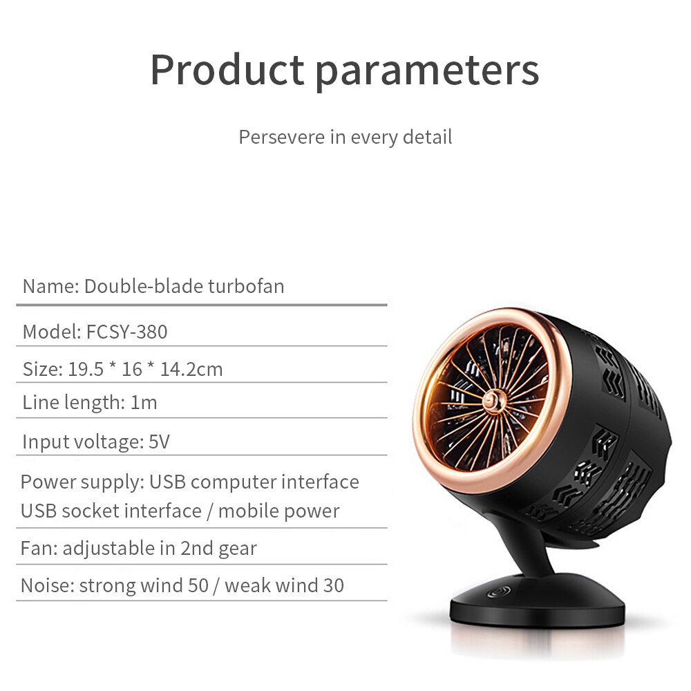 5v fläkt usb mini bärbar stationär kylfläkt luftcirkulationsfläkt dubbelbladig turbofläktkylare 360 rotation för hemmakontor