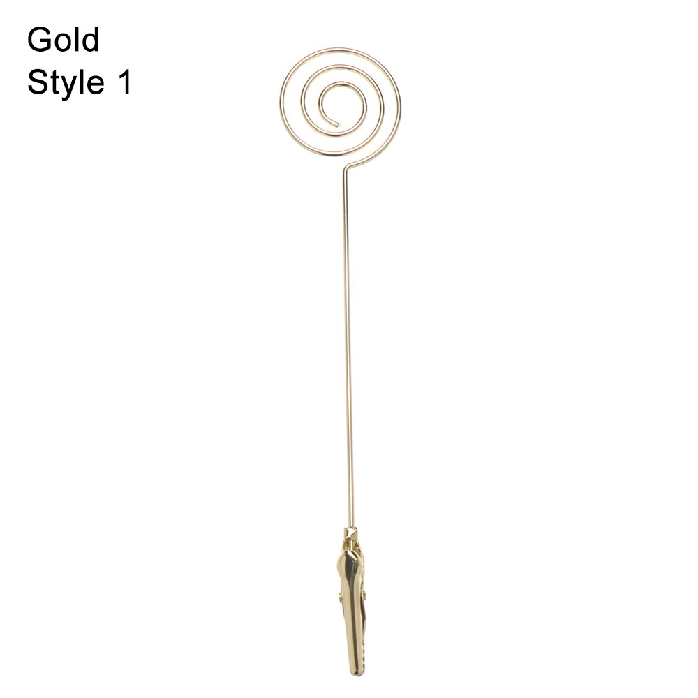 Creatieve Hart Vorm Metalen Kaarthouder Foto Clip Prijs Klemmen Stand Paper Clamp Wedding Party Desktop Decoratie Benodigdheden: style1-Gold