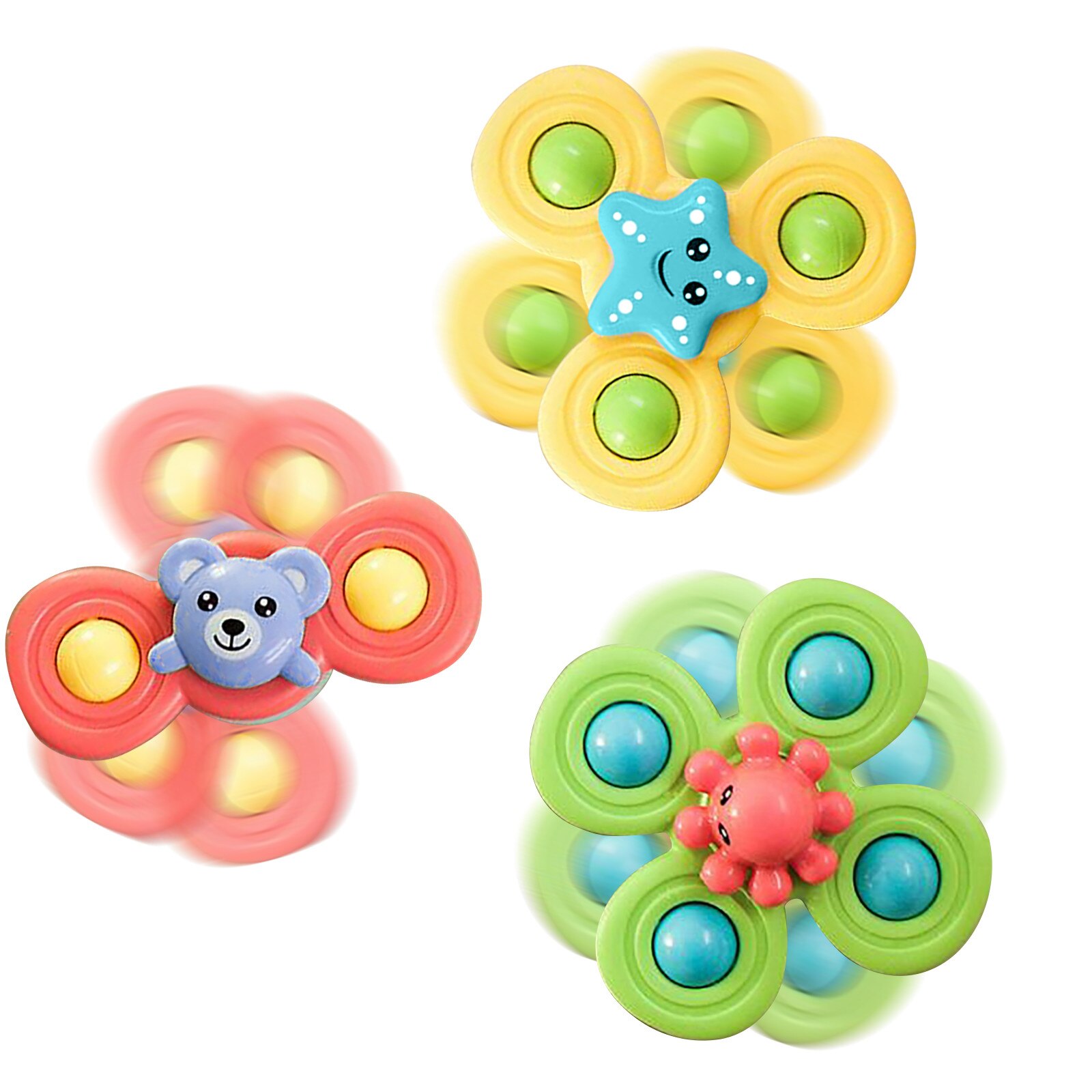 Tol Baby Sucker Top Speelgoed 3Pcs Bad Zwemmen Water Speelgoed Sucker Zuignap Leuk Spel Baby Bijtring windmolen: A