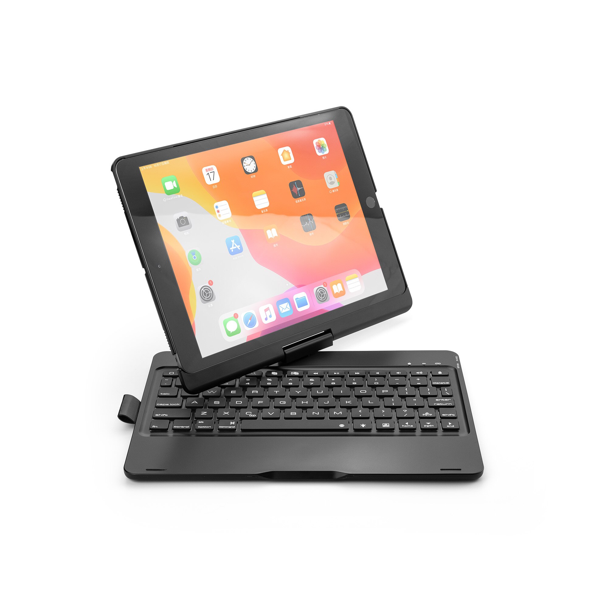 Wireless Bluetooth Keyboard Cover for ipad air12 pro9.7‘’ ipad9.7‘’ Ultra thin light-emitting 360rotate Ultra thin keyboard