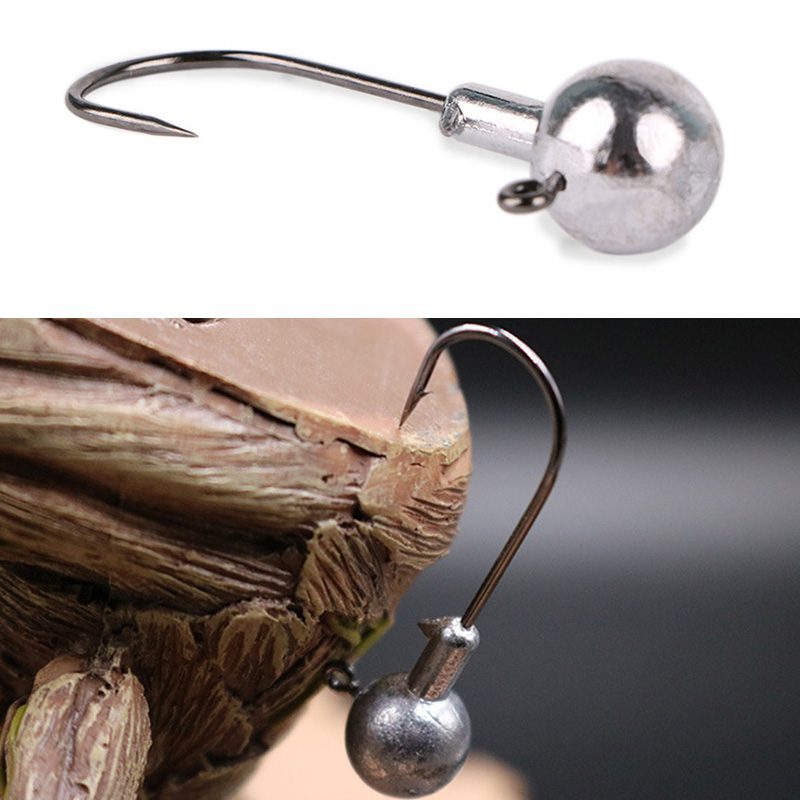 5 Stks/partij Crank Jig Hoofd Haken 3.5G 5G 7G 10G 14G Vissen Haak Lood Jig lokken Harde Aas Zachte Worm Visgerei Accessoires