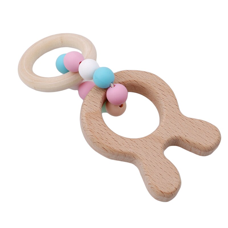 Goede Baby Rammelaar Kinderwagen Accessoires Speelgoed Houten Baby Armband Dier Vormige Sieraden Bijtring Baby Organische Houten Siliconen Kralen: rabbit