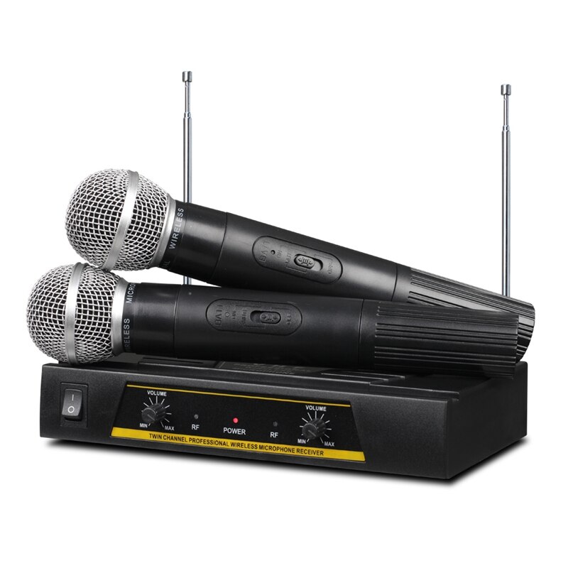 Draadloze microfoon tv computer k lied één voor twee draadloze ktv draadloze karaoke bluetooth microfoon (eu-stekker)