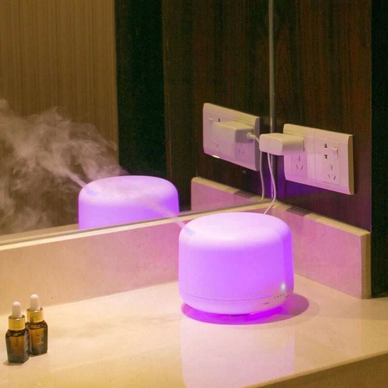 500ml Ultrasonic Air Humidifier Aroma Diffuser with 7 Color Lights Electric Aromatherapy Essential Oil Aroma Diffuser Mist Maker