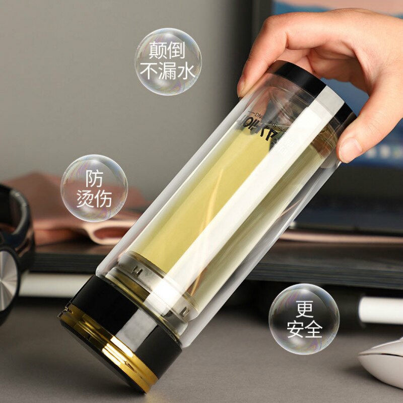 Water Cup Transparent Water Bottles High Borosilicate Double Layer Glass Cup