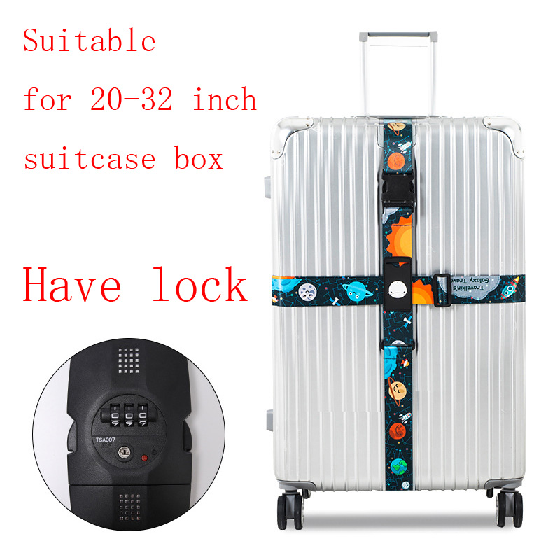 The Luggage rope Cross belt adjustable Travel Suitcase band Luggage elasticity Straps travel accessorie Suitcase box Straps: Have lock H3