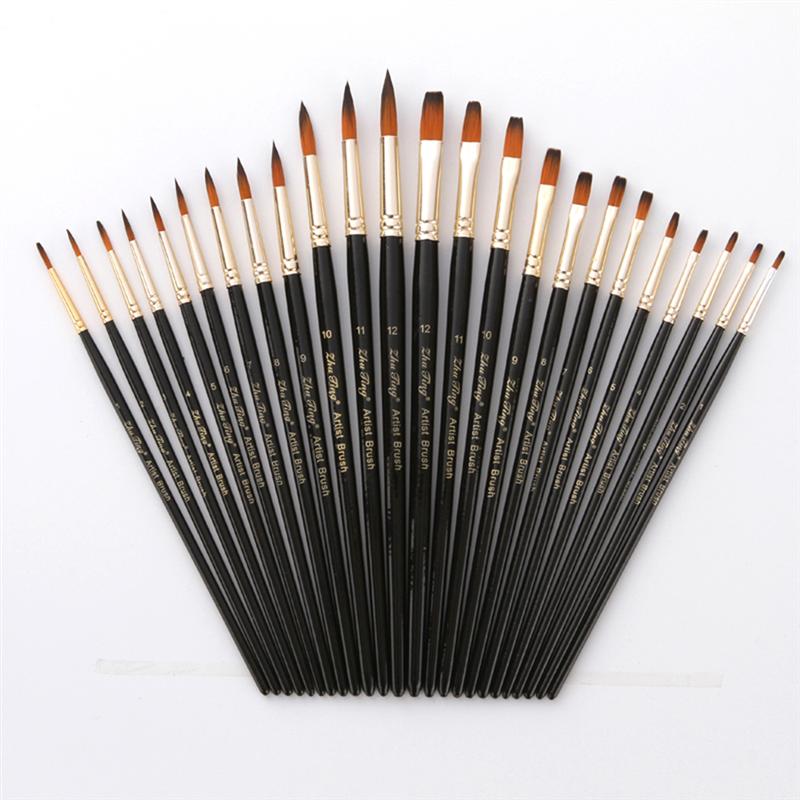 12 Pcs Painting Brushes Two-tone Practical Brush Set for Watercolor