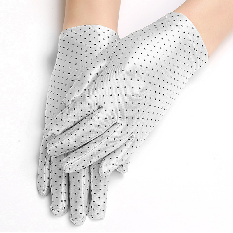 Gants d&#39;été Anti-UV pour femmes, mitaines fines à points élastiques, protection solaire pour la conduite, gants courts pour femmes et filles, accessoire de vêtements