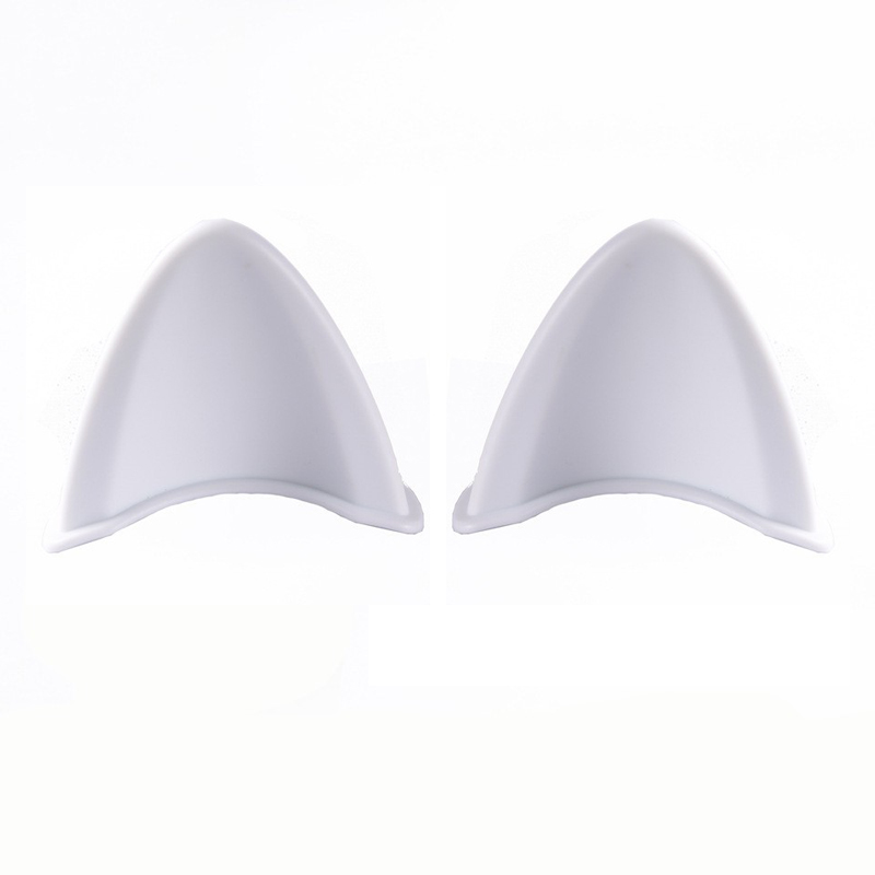 Leuke Motorhelm Kat Oren Universele Elektrische Auto Helm Decoratie Styling Stickers Helm Accessoires: 2pcs white