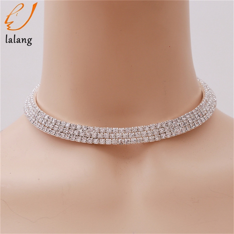 Mode Vrouwen Draaimomenten Crystal Rhinestone Kraag Ketting Choker Kettingen Bruiloft Verjaardag Sieraden 450137