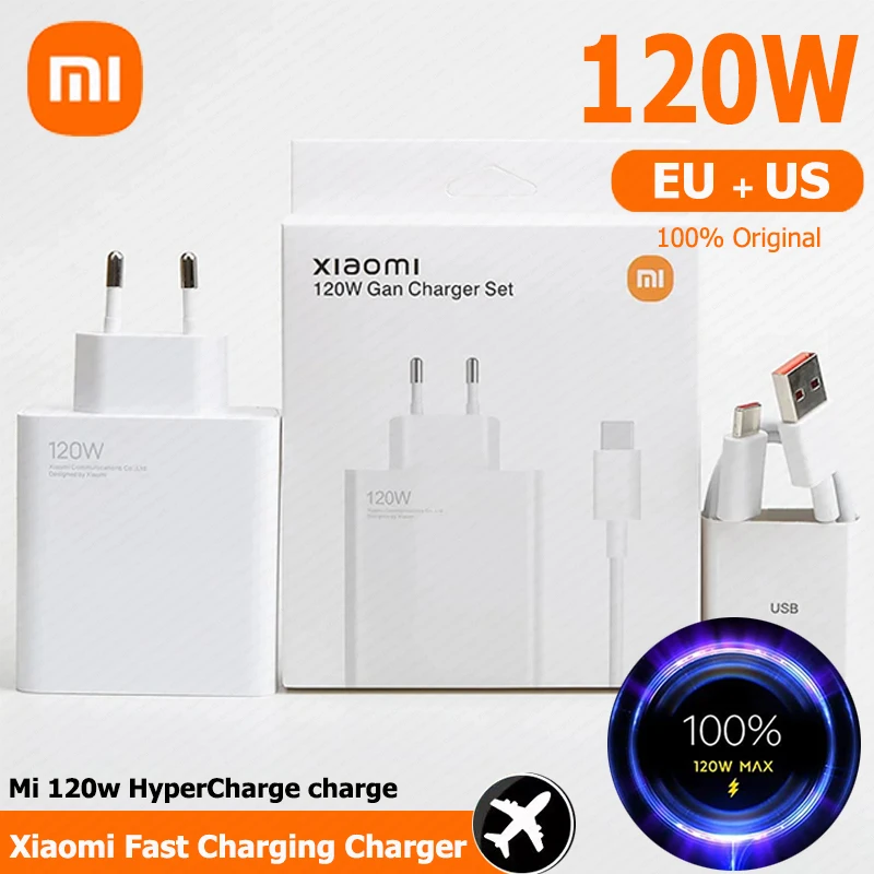 Xiaomi Charger 120W 67W Original GaN Adapter Fast Charging HyperCharge Cargador EU US Redmi Note 14 Pro Mi 14 13 12 POCO X7 Pro