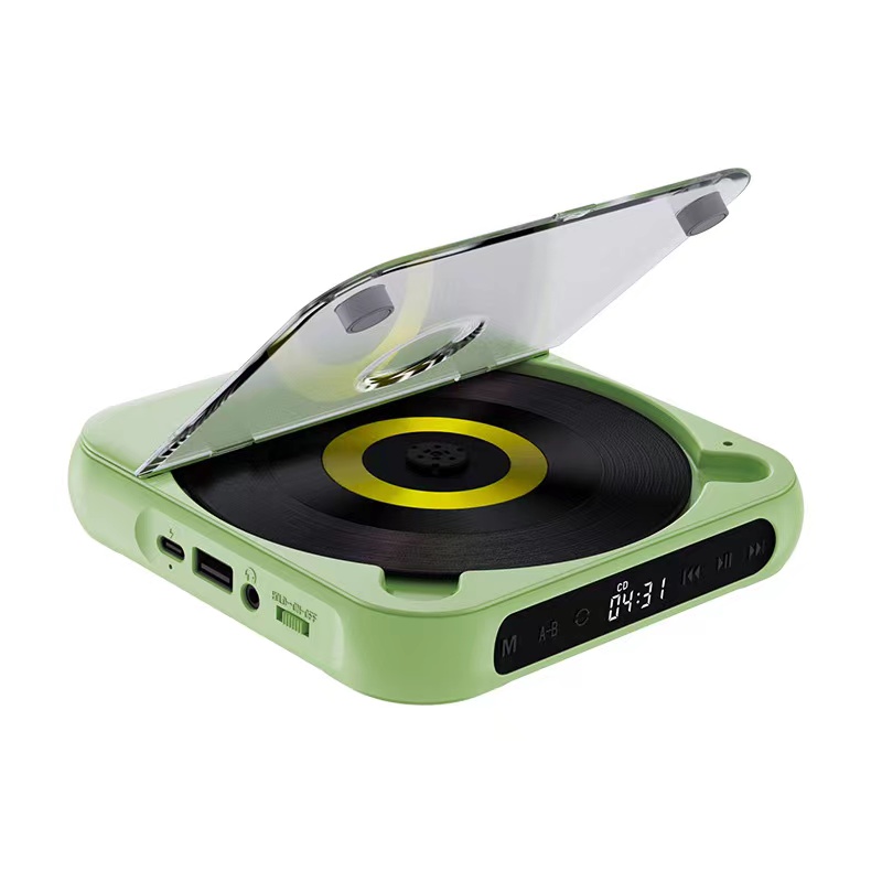 Reproductor de CD KC918: altavoz Bluetooth portátil, pantalla LED, reproductor estéreo, de sonido HIFI, batería recargable integrada de 2000 mAH: RED