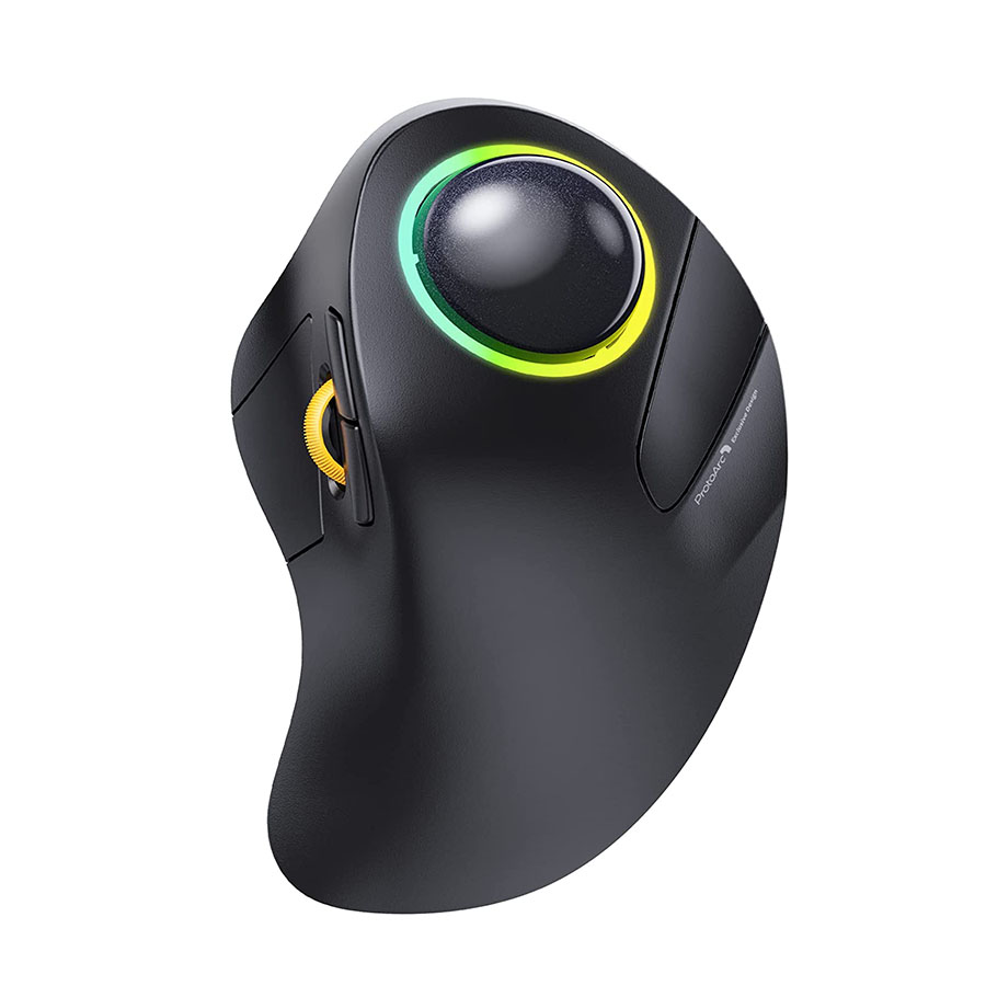 ProtoArc EM03 Draadloze Bluetooth Trackball-muis Oplaadbare ergonomische RGB-achtergrondverlichting Rollerball-muizen voor Windows Mac iPad: Default Title