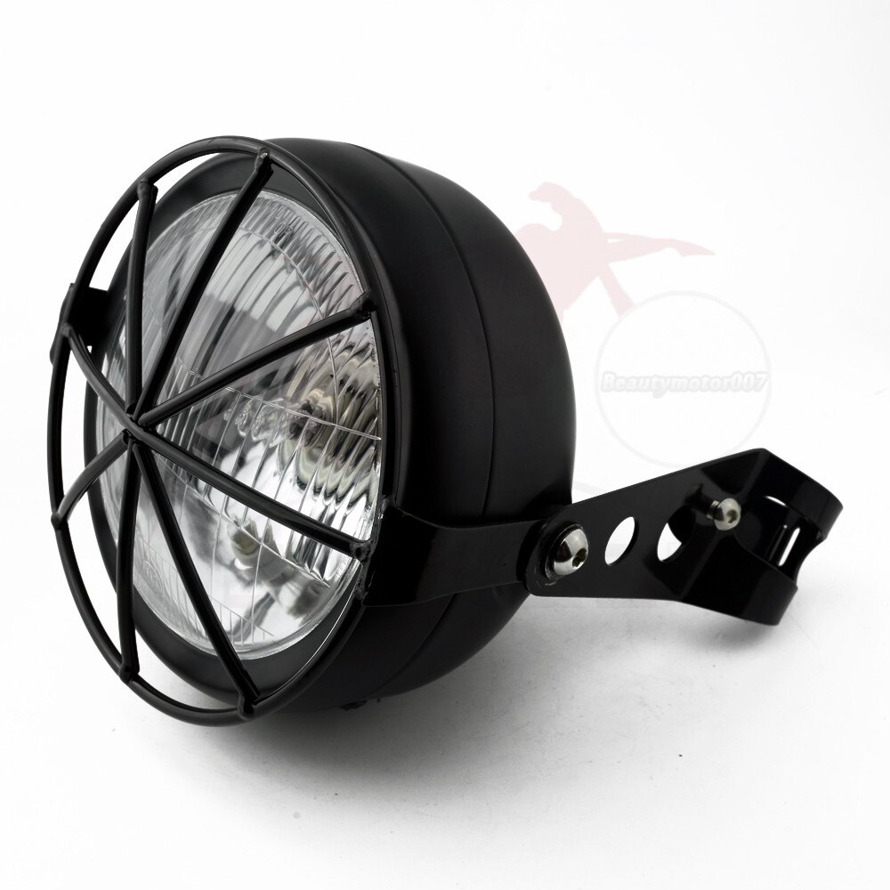 6.5 Inch Retro Motorcycle Headlight Grill Side Mount Cover with Bracket Motorcycle Side Mount Headlight Cover 35-43mm: Diamond Headlight Y