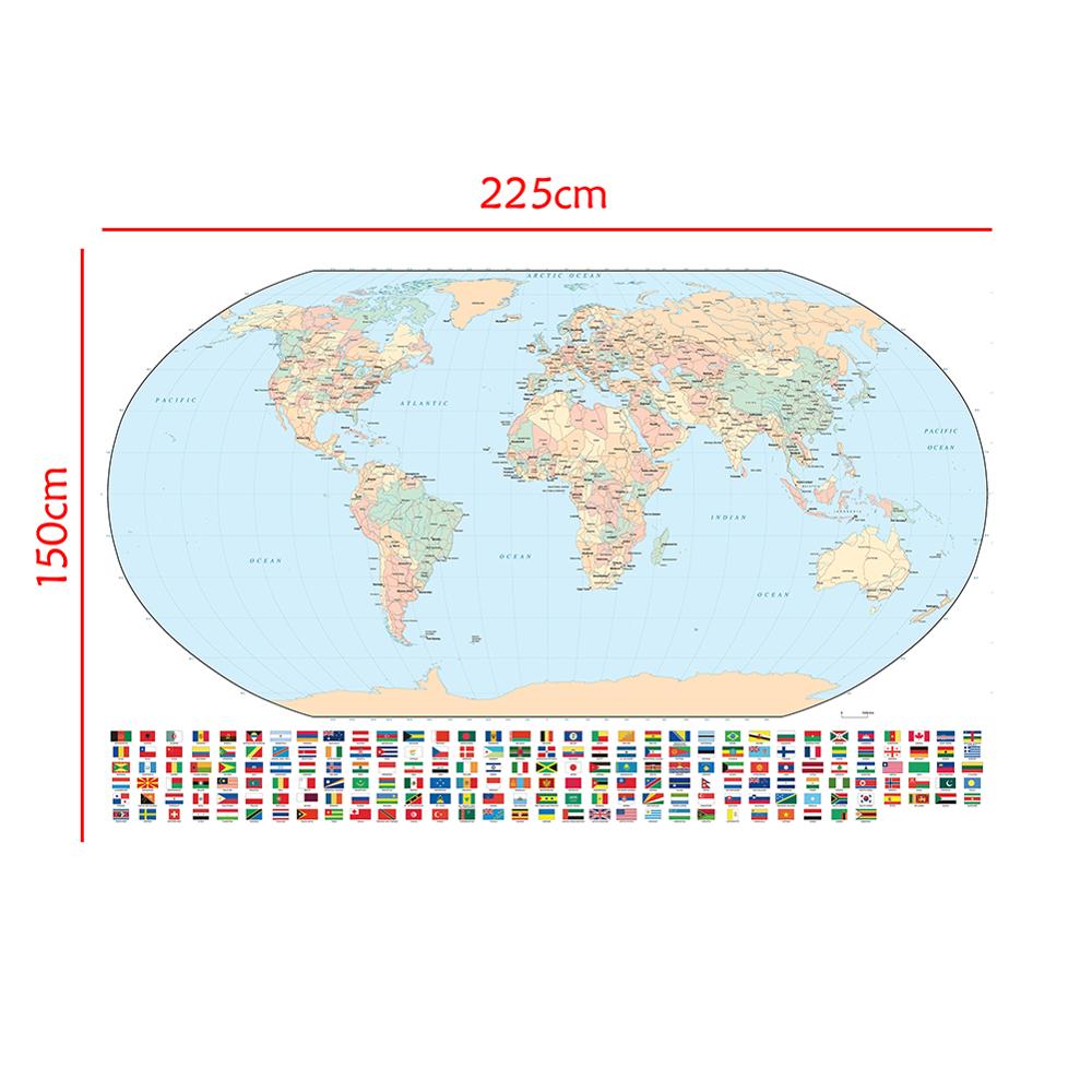 Regular World Map Non-woven Inkjet Map With Nation... – Grandado