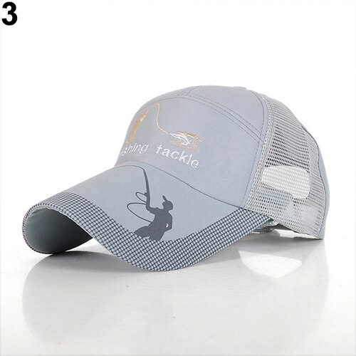 Sombrero de pesca para hombre, gorra de béisbol, malla, protección solar, para exteriores: Grey