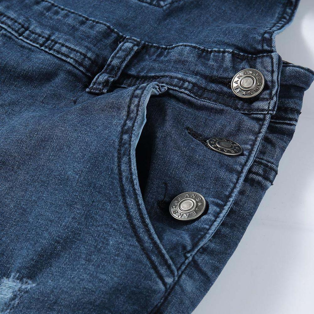 Monos vaqueros rasgados para hombre, Peto vaquero desgastado de calle para hombre, pantalones con tirantes, pantalones de trabajo de estilo inglés