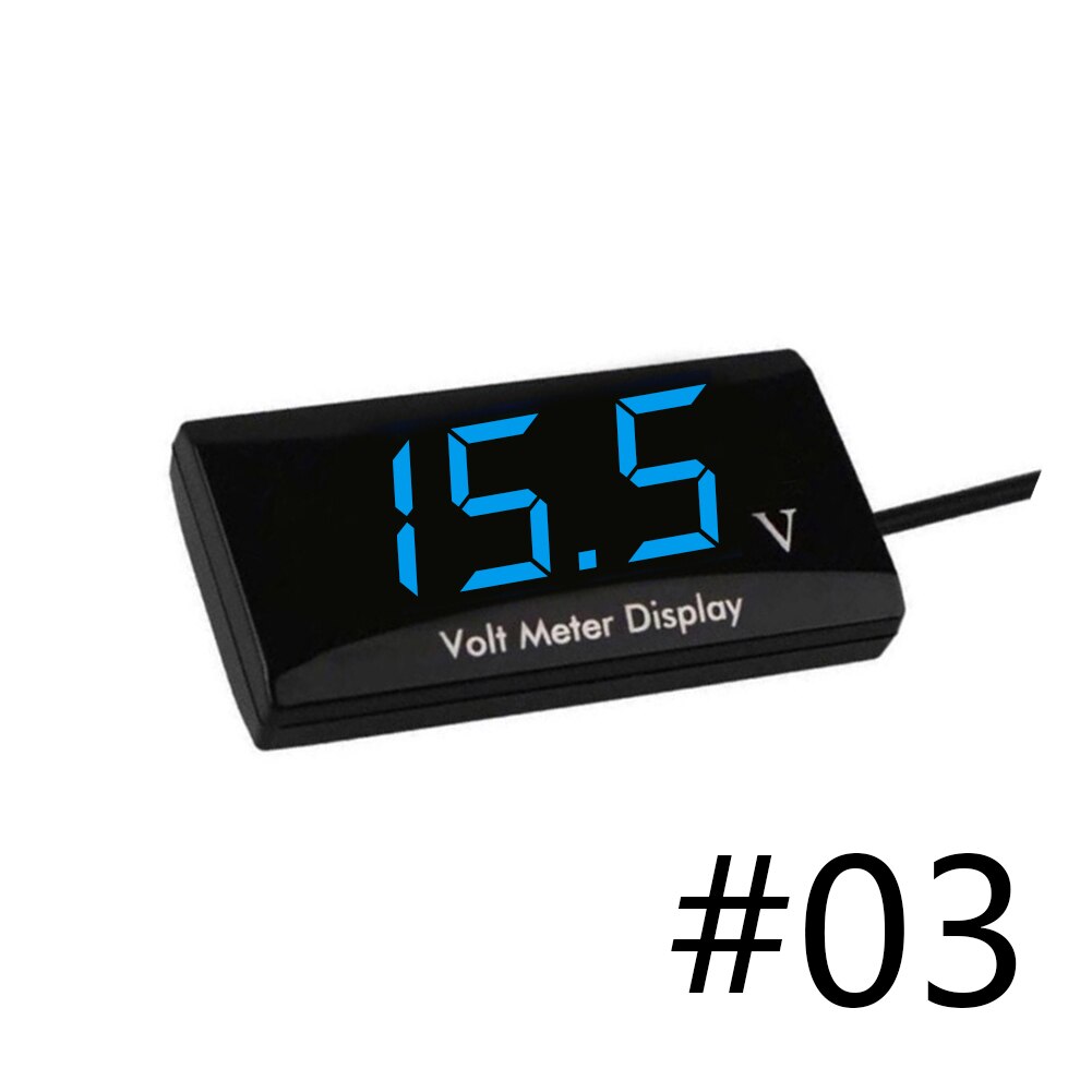 12V SPEC Digital LED Display Voltmeter Car Motorcycle Volt Gauge Panel Meter Red Yellow Blue Green: Blue