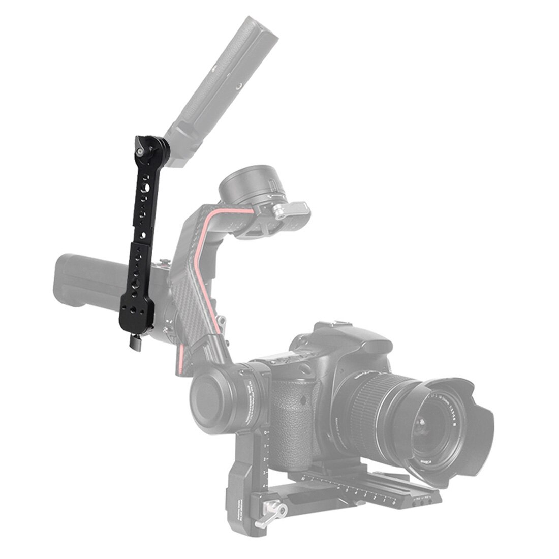 FEICHAO Handle Extension Bracket Monitor Mount Adapter with 1/4 3/8 Interface Cold Shoe Mount for DJI RS2 RSC2 Gimbal Stabilizer