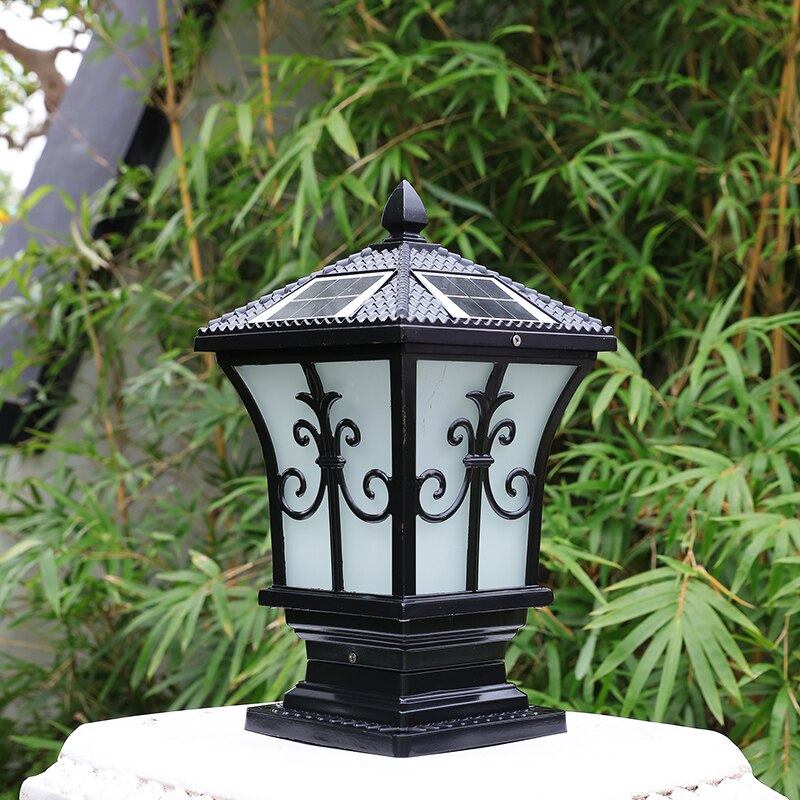 D200 Solar energy pillar lamp outdoor waterproof garden lamp household gate post wall lamp garden villa outdoor gate lamp