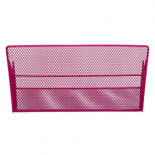 Metal Mesh Dorm Bedside Hanging Basket Wire Bookcase Shelf Rack Bunk Organizer: Red