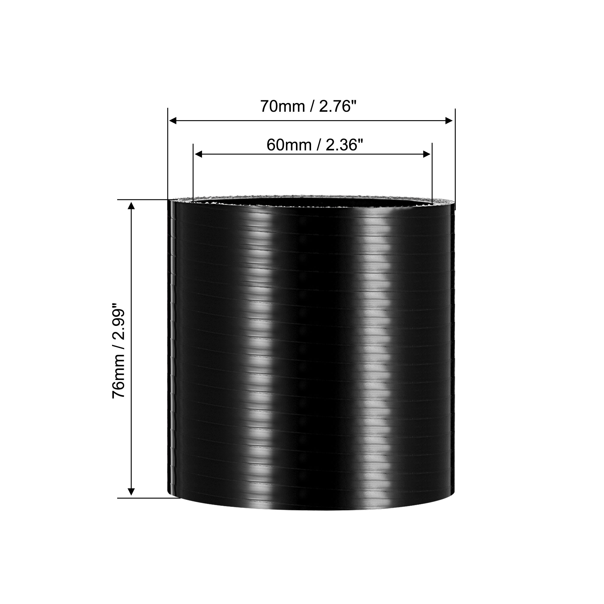 UXCELL 25mm-127mm ID Hoge Prestaties Rechte Siliconen Koppeling Pijp Versterkte Rechte Slang Turbo Inlaattraject Zwart: Blauw