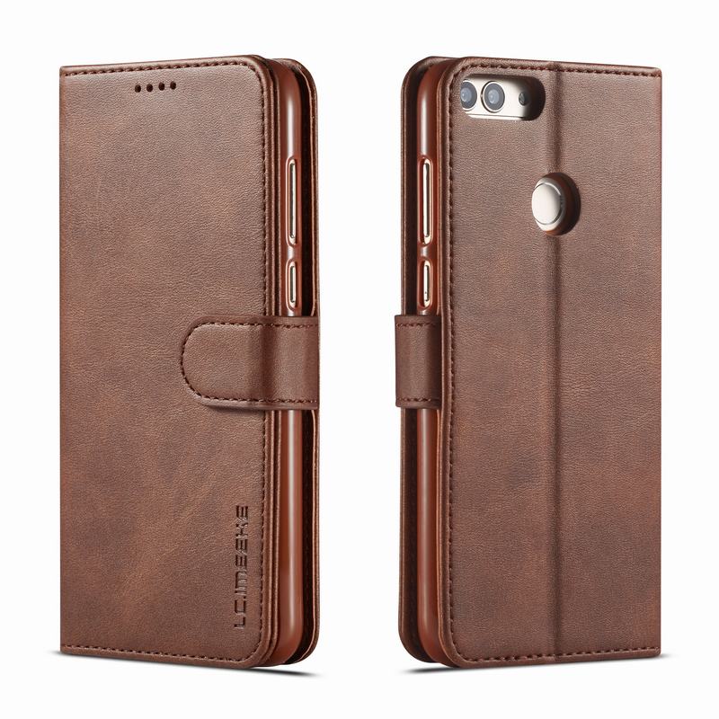 Case For Huawei P Smart Cover Case Magnetic Flip Luxury Vintage Plain Wallet Leather Phone bag For Huawey Psmart Coque