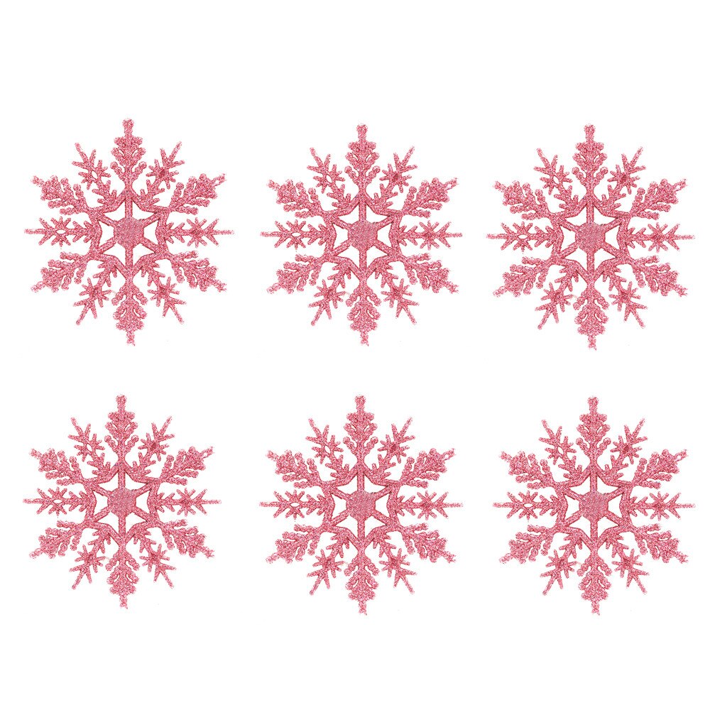 6 Pcs Kerstboomversiering Witte Sneeuwvlok Ornamenten Christmas Party Decoratie Voor Thuis Kunstmatige Sneeuw Jaar