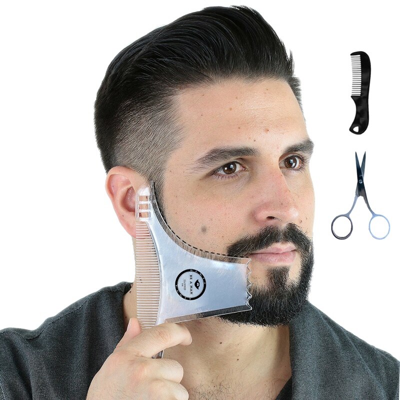 Værktøj til bearbejdning af skægformning til skabelonvejledning til barbering eller stencil med enhver barberkniv: Default Title