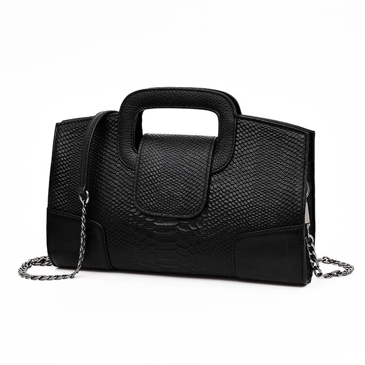 NIGEDU Crocodile femmes sac à main de luxe fête dames sacs de soirée sac à bandoulière en cuir synthétique polyuréthane femmes chaîne sac de messager embrayages