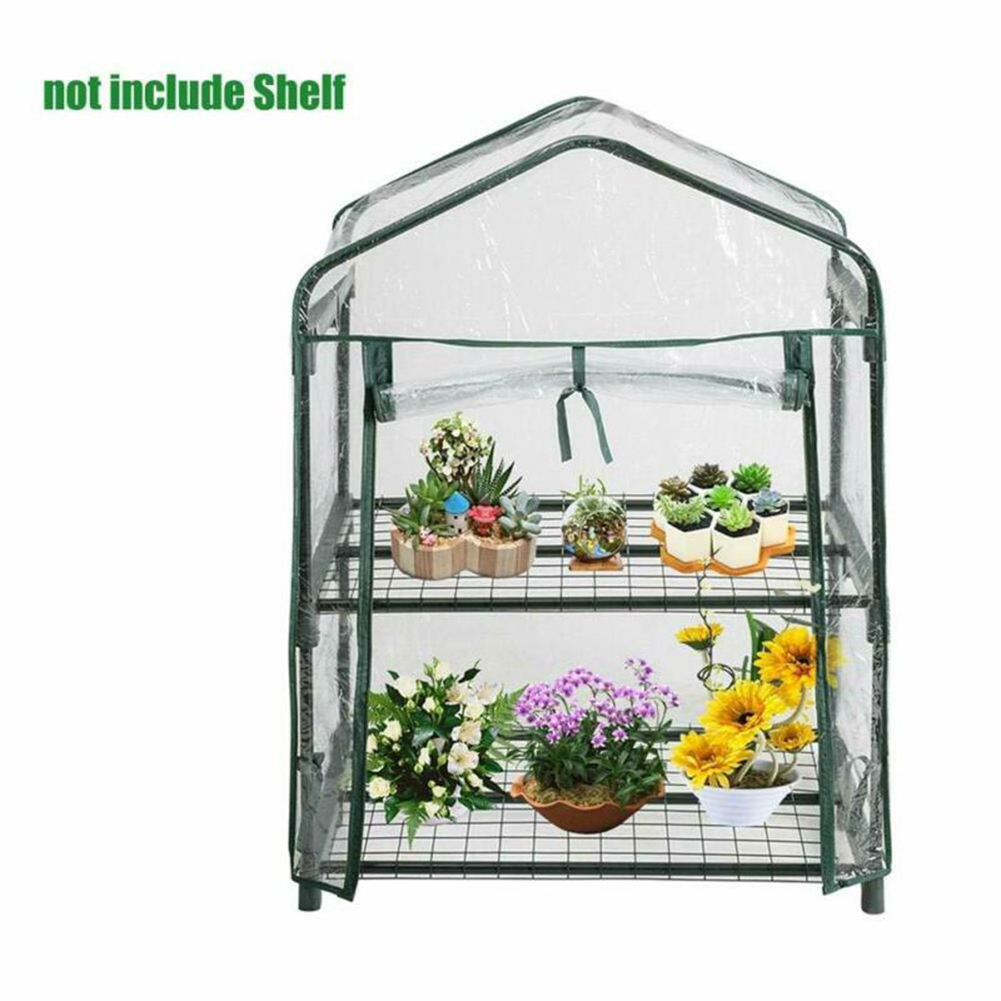 Mini invernadero al aire libre PVC cubierta estanterías para plantas casa verde jardín 69*49*93cm sin soporte duradero y práctico