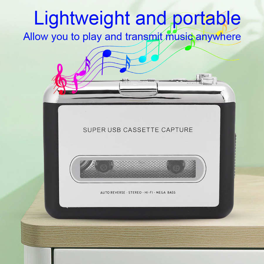 Lecteur de Cassette stéréo Portable, adaptateur de convertisseur Audio, avec câble USB, 218