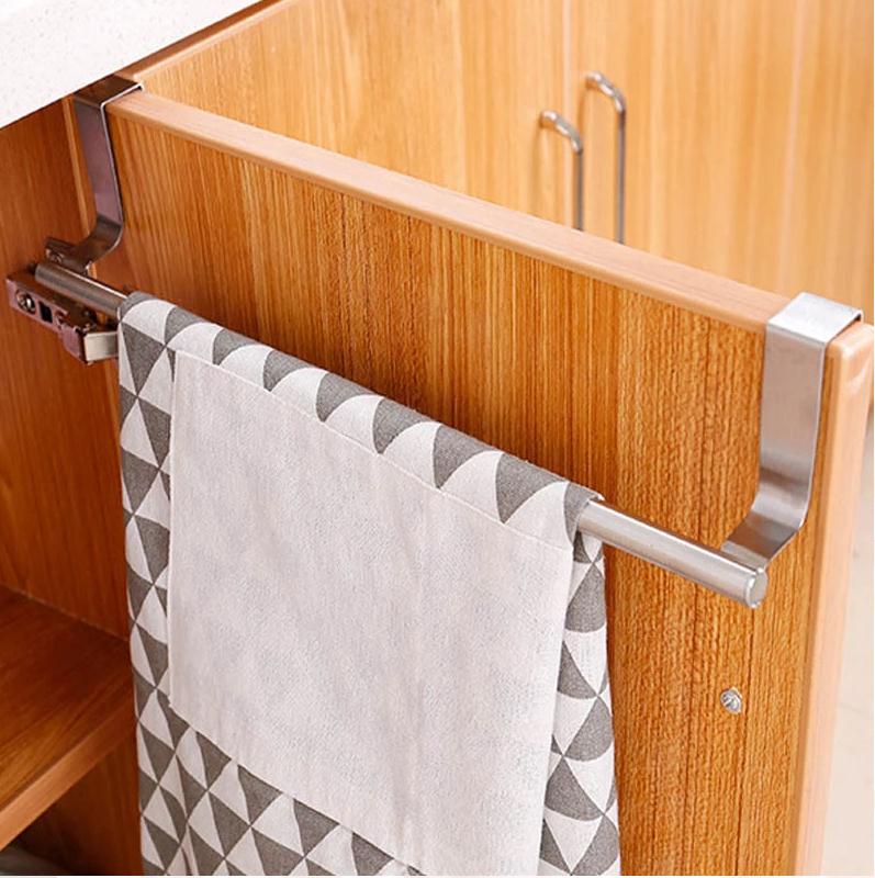 2 Size Handdoek Rekken Over Keukenkast Deur Handdoekenrek Bar Opknoping Houder Badkamer Plank Rack Thuis Organisator Lange Muur haak