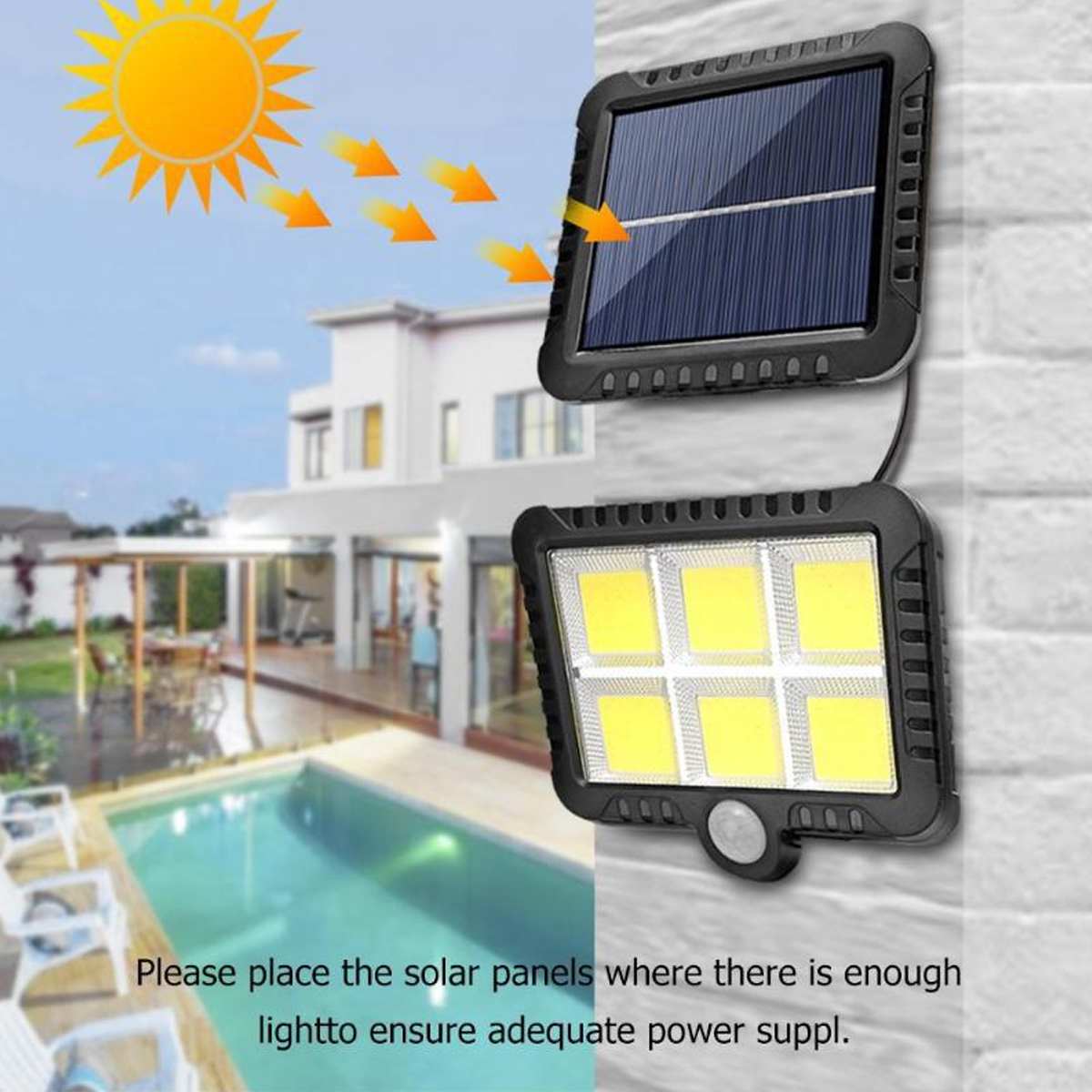 LED/COB Solar Light Outdoor Motion Sensor Wall Light Waterproof Garden Lamp Spotlights Emergency Pathway Street Security Lamp