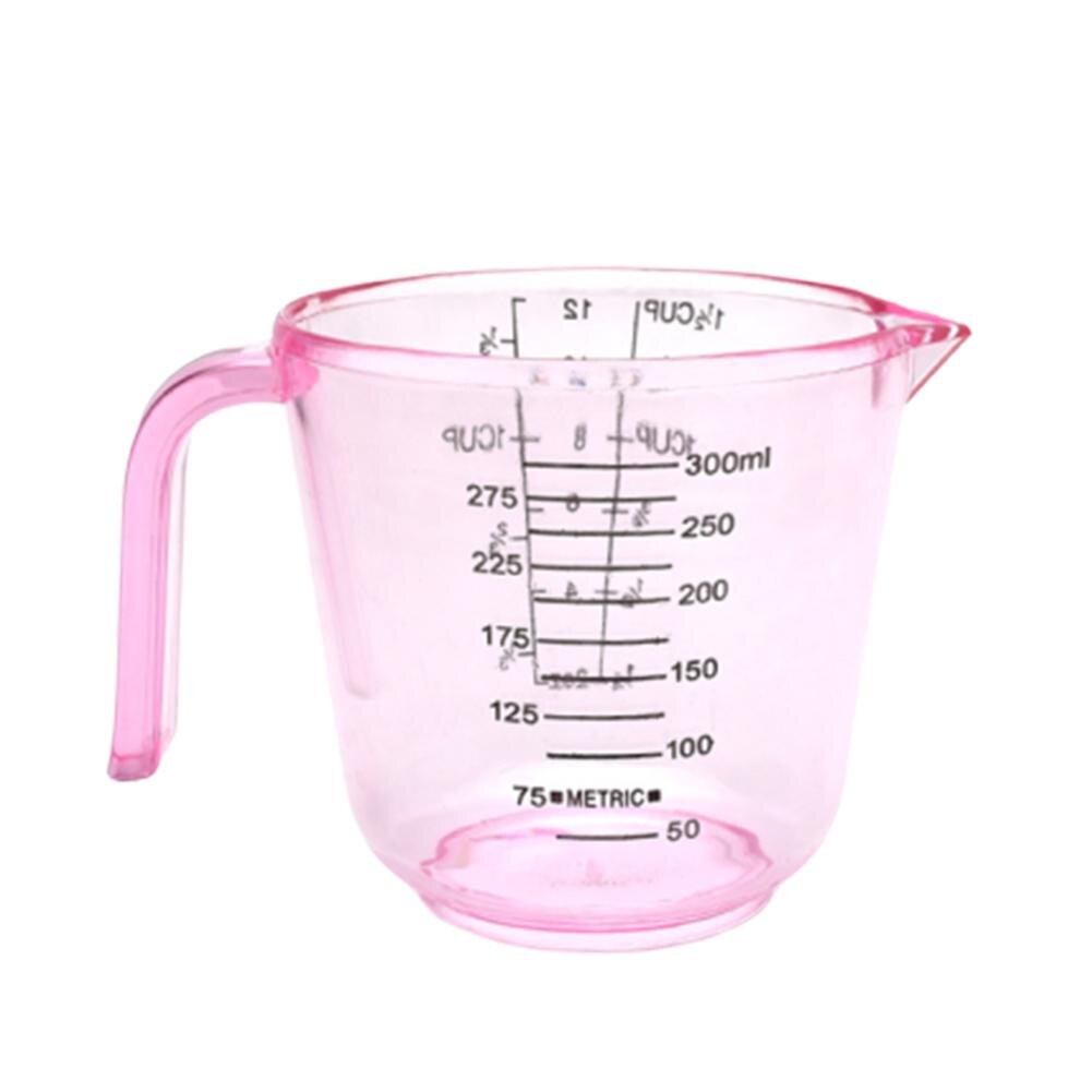 150/300/600ml Plastic Measuring Cup Transparent Blue Mug Pour Spout Clear Liquid Measure Beaker JugCup Container