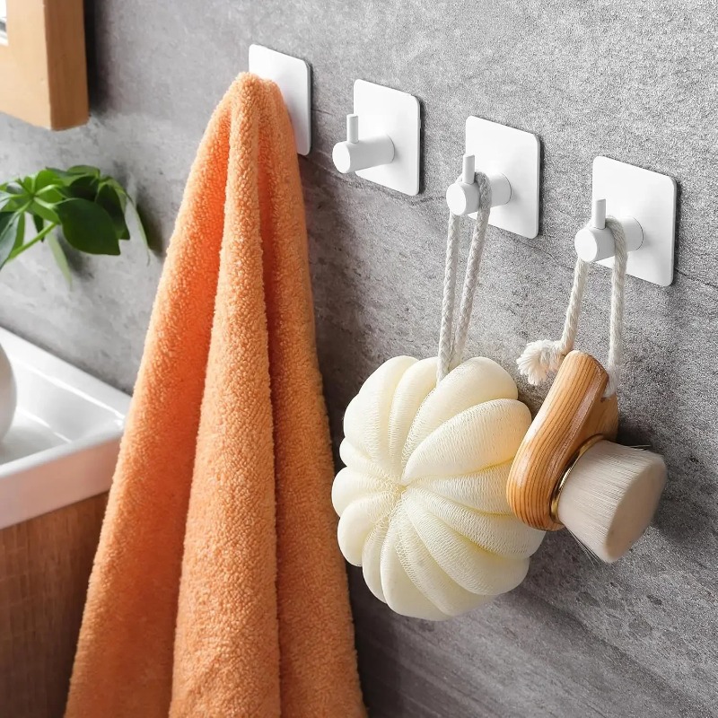 10/1 stk. selvklebende kroker kraftige veggkroker i rustfritt stål for håndklehengere, kleshengere til bad og kjøkken