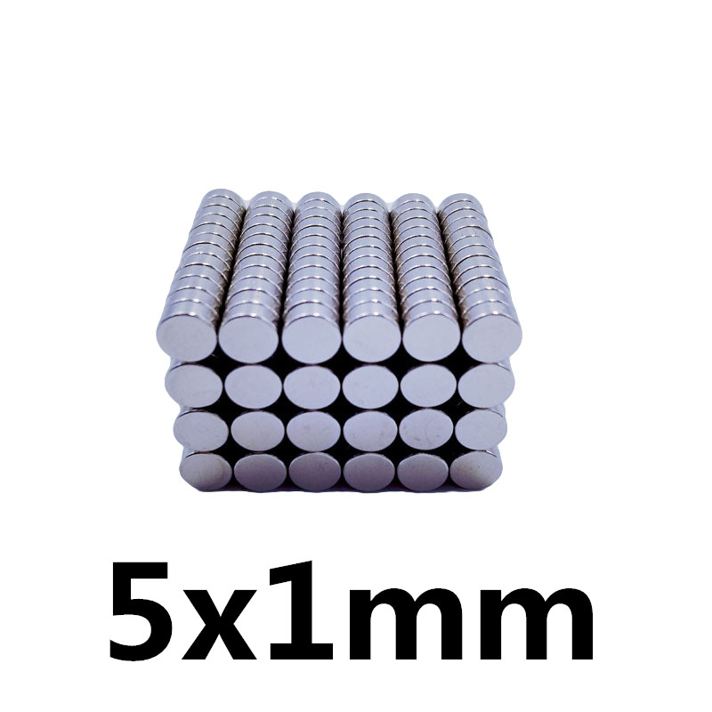 * 100Pcs 5x1 Neodymium Magneet Permanente N35 NdFeB Super Sterke Krachtige Kleine Ronde Magnetische Magneten Disc 5mm x 1mm