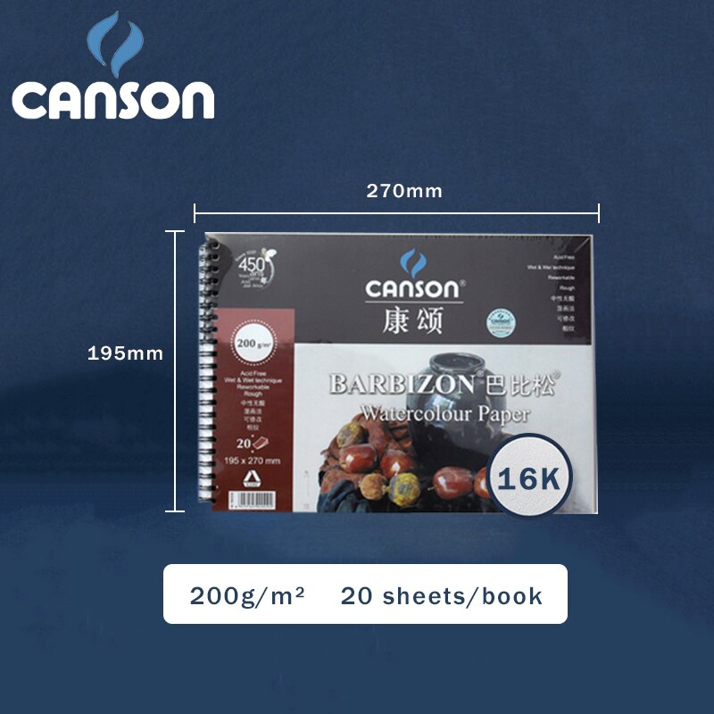 CANSON BARBIZON acuarela /libro de lápices de colores/almohadilla/papel 8/16/32K 200/240/300g/m² sellador/bobina libro pintado a mano: BARBIZON200g-16K-CDB