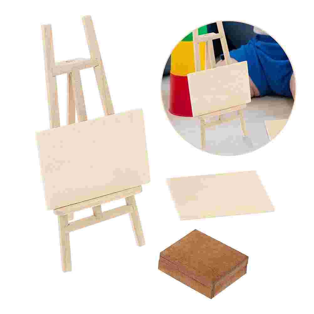 1 set of Miniature Easel Model Wooden Painting Board Holder Mini House Painting Board