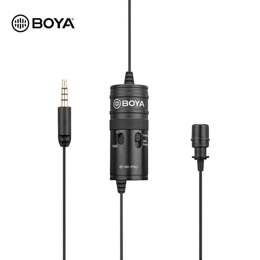 BOYA BY-M1 Pro Lavalier Microphone Clip-on Condenser Mic Wired 3.5mm Mic for iPhone Android Smartphone Vlog DSLR Camcorder Audio: BY-M1 PRO