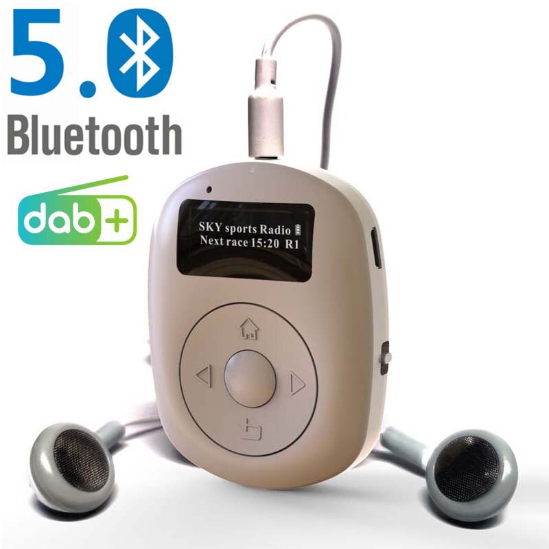 Mini Dab/Dab + Radio Sport Radio Ontvanger Ondersteuning 3.5Mm Koptelefoon Bluetooth Handsfree 60 Station Met 1 "oled-scherm