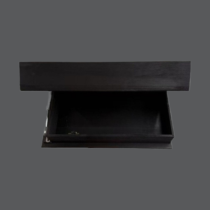 Estante de almacenamiento montado en la pared para el hogar, estante oculto con compartimento secreto, estantes flotantes, almacenamiento de muebles de madera, solapa mágica oculta: Negro